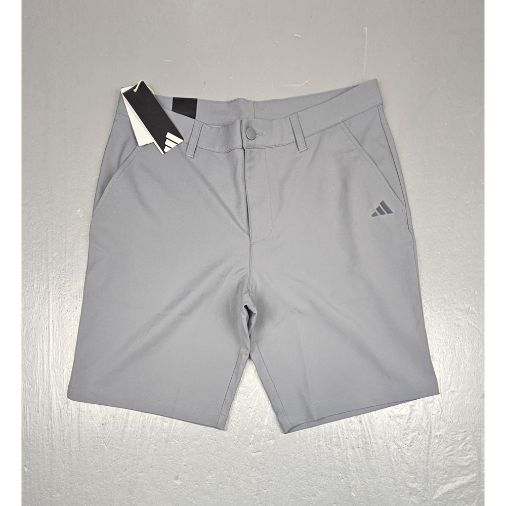 Adidas Golf Shorts Mens 32 Heather Gray Regular Fit Athletic Casual 9" Inseam